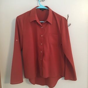 Burnt orange silky blouse